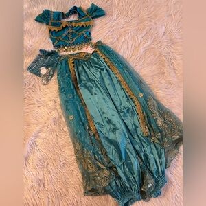 Elegant Teal and Gold Women's Costume